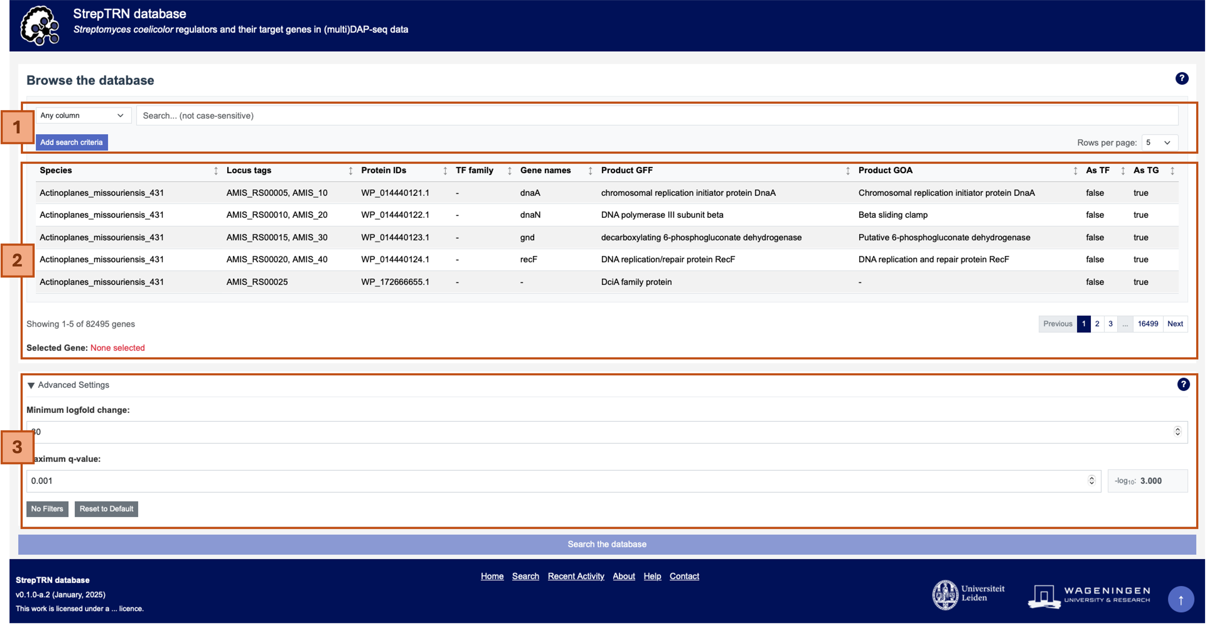 Search page screenshot