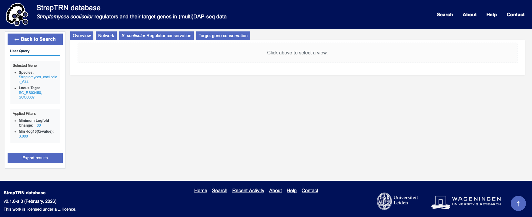 Screenshot of the tabs on the query page after loading has completed.